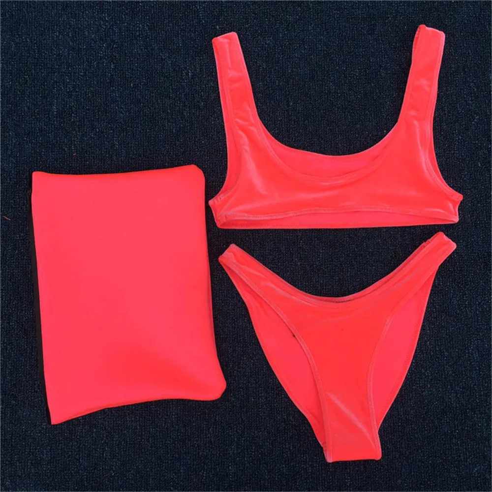 

2017 Women Swimsuit Monokini Bodysuit Swimming Suit Trikini Velvet Bikini Set Bathing Suits Swim Halter Thong Beach Swimwear New