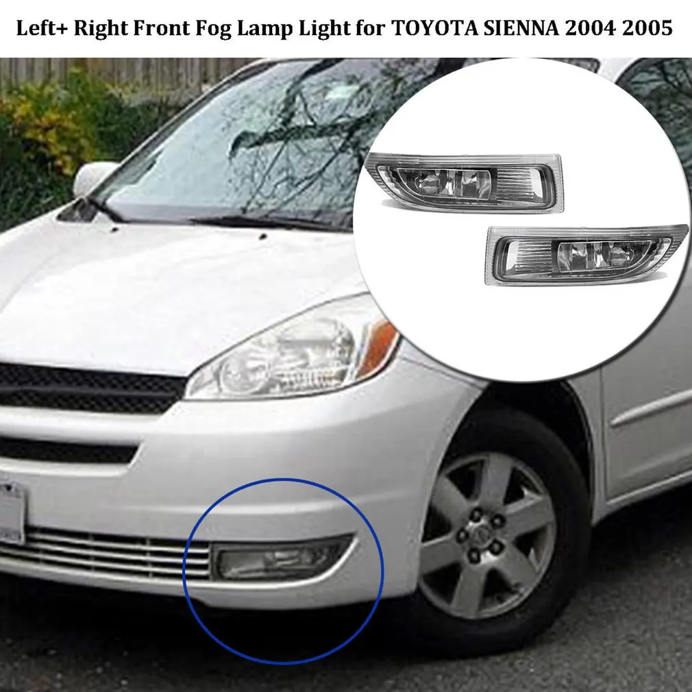 

One Pair Left+ Right Front Fog Driving Lamp Light For 2004 2005 Toyota Sienna Longer Life-Span Lower Voltage Consumption.