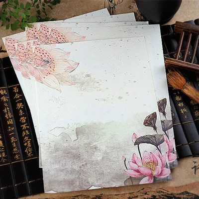 8 шт/лот винтажный китайский стиль конверт бумага прекрасный цветок Письмо Бумага для детей корейские канцелярские принадлежности - Цвет: Lian Hua