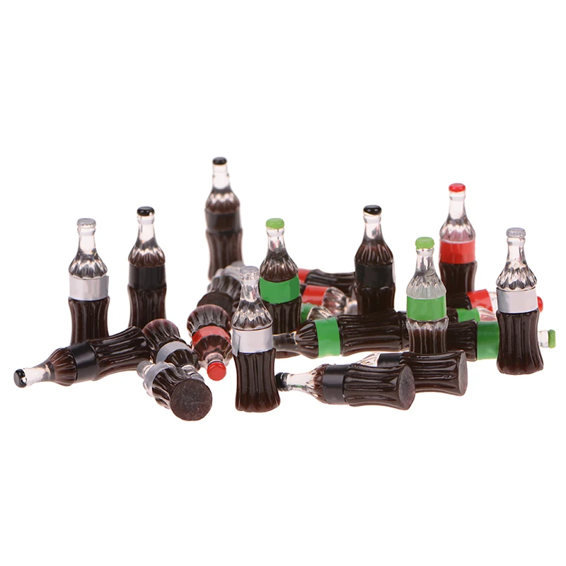 

6Pcs Mini Cola Bottle Dollhouse Miniature Coke Drinks Model Himouto Fridge Drink Water Pretend Play Doll Food For Doll Toy