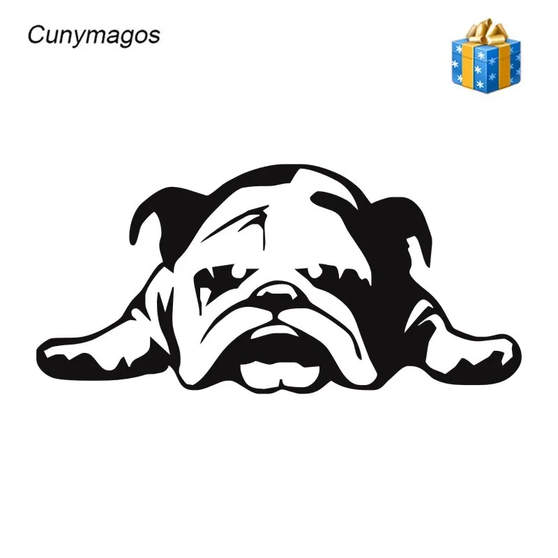 Cunymagos Car Stickers ENGLISH BULLDOG TIRED PUPPY DOG pattern Window Auto Decal Styling Fashion 11*23 cm | Автомобили и