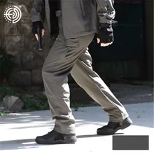 Военный Вентилятор мягкая оболочка Акула кожа плюс бархатные теплые брюки мужские осенние зимние флисовые брюки хаки зеленая Непромокаемая ткань Повседневная