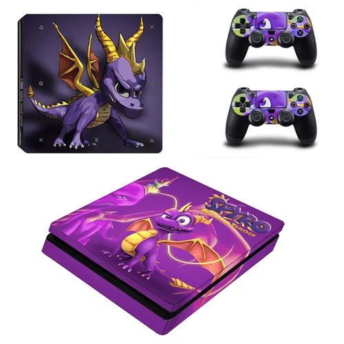 Game Spyro The Dragon PS4 Slim Skin Sticker For Sony PlayStation 4 Console and 2 Controllers PS4 Slim Skins Sticker Decal Vinyl 