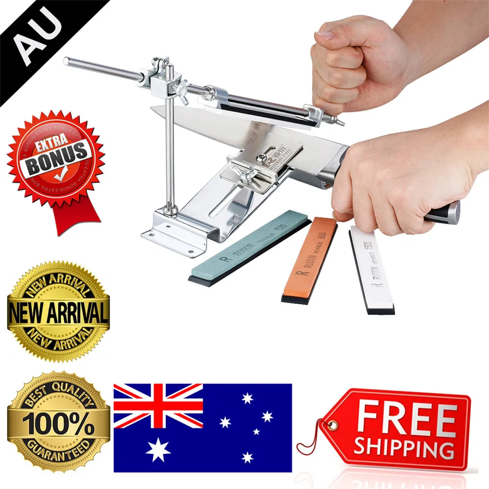 Ruixin Pro III Fix-angle Stainless Steel Professional Knife Sharpener Chef Choices Kitchen Sharpening System With 4 Whetstones6