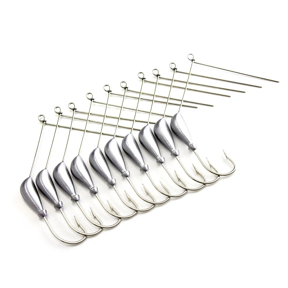 

10pcs 1/2oz Unpainted Spinner bait with VMC hook 9255 4/0, DIY freshwater fishing lures, Tackle Craft