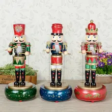 30 см деревянный Щелкунчик кукла барабанщик Фигурка музыкальная шкатулка коллекция Украшение игрушка Рождественский подарок для ребенка семья друг