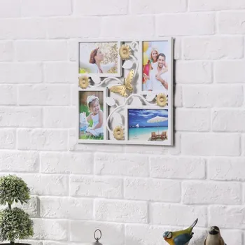

4x6'' White 4 Openings Wall Collage Picture Frame | White PVC Picture Frame Selfie Gallery Collage Wall Hanging Mounting Design