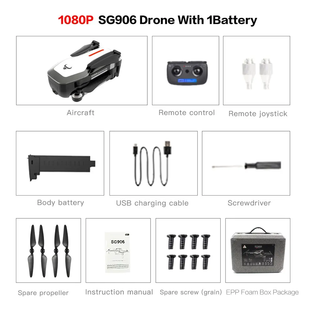 SG906 gps 5G wifi FPV RC Дрон 4K бесщеточный селфи Дрон с камерой HD RC Квадрокоптер складной Дрон VS Visuo XS816 F11 Дрон - Цвет: 1080p 1BAT FB W