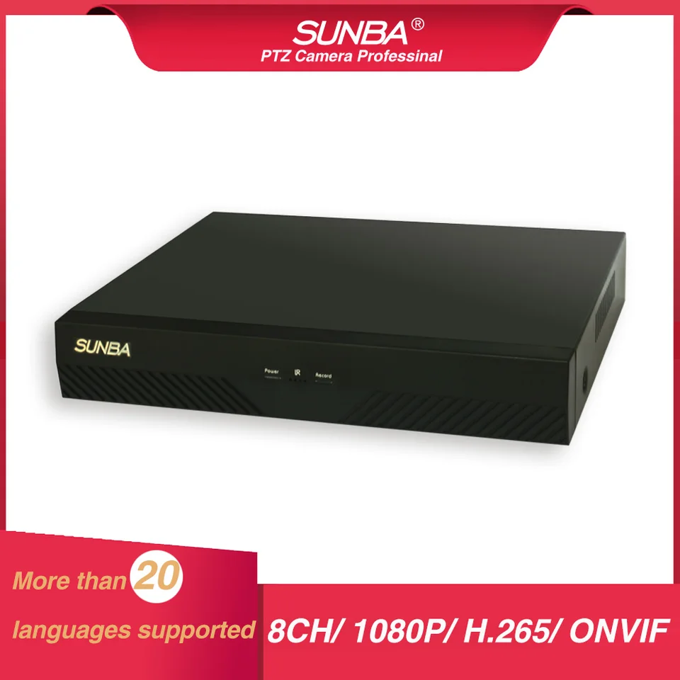 No Hard Drive SUNBA 1080p HD ONVIF NVR 8CH H.265 Network Camera Digital Video Recorder NVR-F2008PL