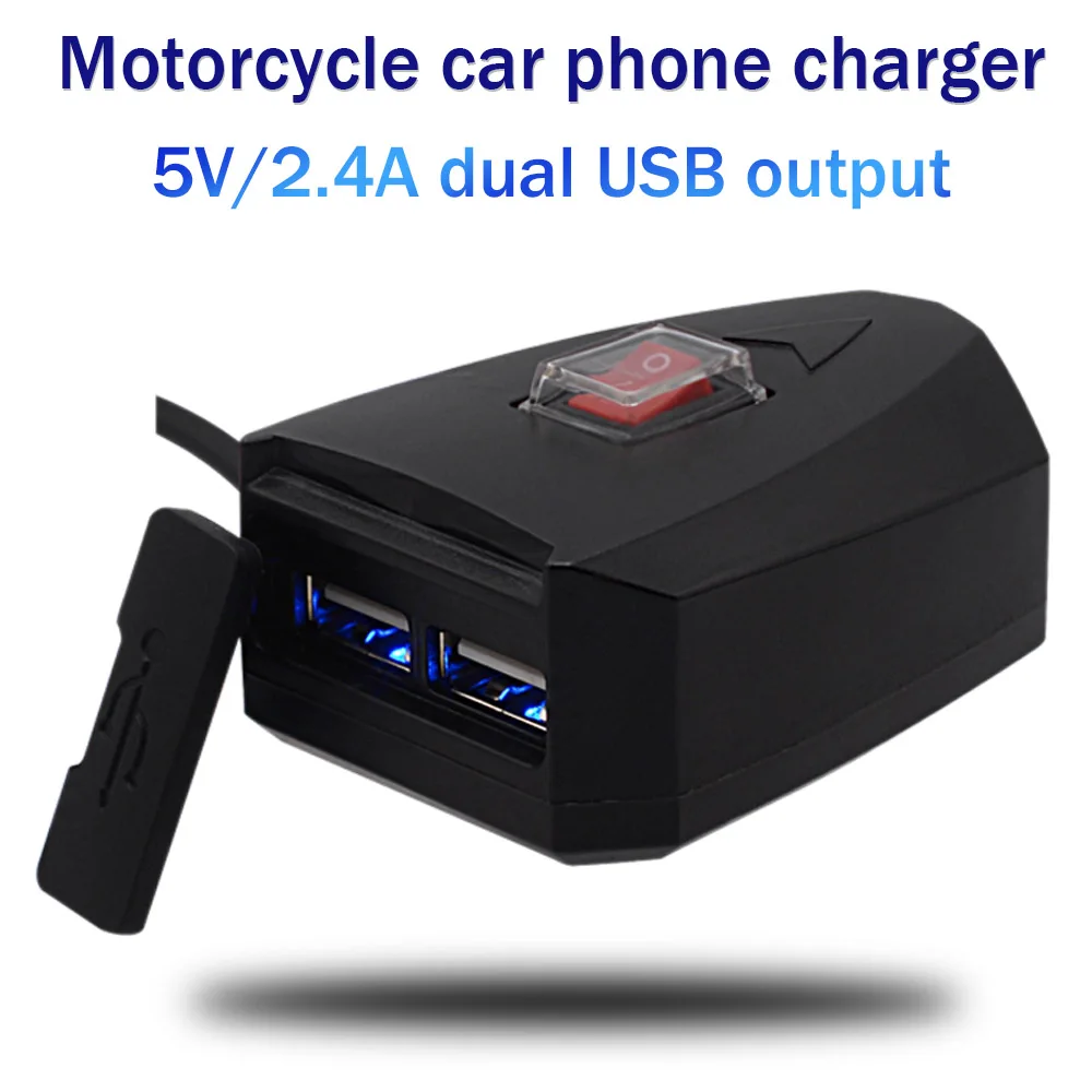 WUPP 10 в 80 мотоцикл 2 4 А двойной USB Водонепроницаемый Зарядное устройство скутер