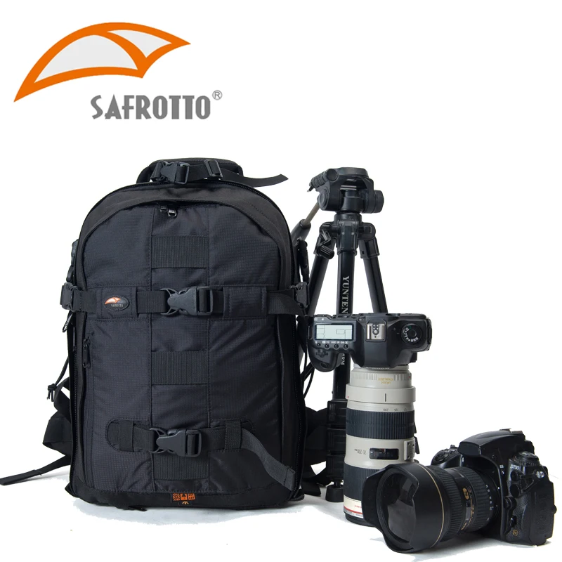 

Safrotto Photographic DSLR Travel Bag Big Capacity Rain Cover Shockproof Computer 15" Laptop PC Backpack Tripod Camera Knapsack
