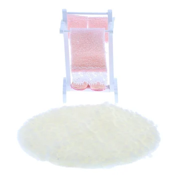 

1/12 Scale Accessories Towel Rack Floor Rug Dollhouse Bathroom Funitures