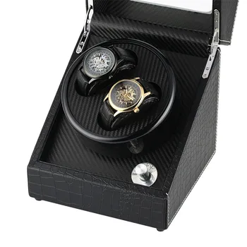 

Black 2+0 Mechanical Self-Winding Watch Winder High Quality Winding Box Silent Motor Case Luxury Automatic Shaker Storage Boxes