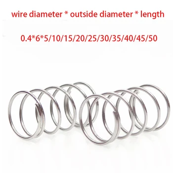 

10pcs 304 stainless steel spring pressure spring short compression spring Wire diameter 0.4* outside diameter 6* length 5-50