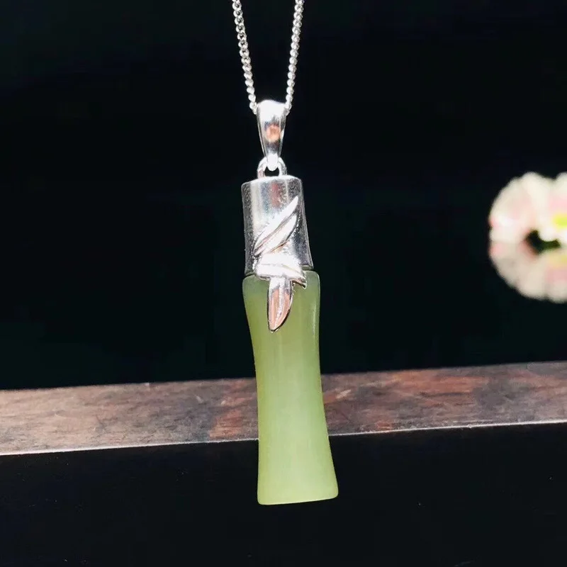 Серьги Pendientes Brincos прямые продажи Tai Винтаж Ea Aretes кисточкой уши Xuan, Hetian бамбуковый кулон Cuiqing аксессуары