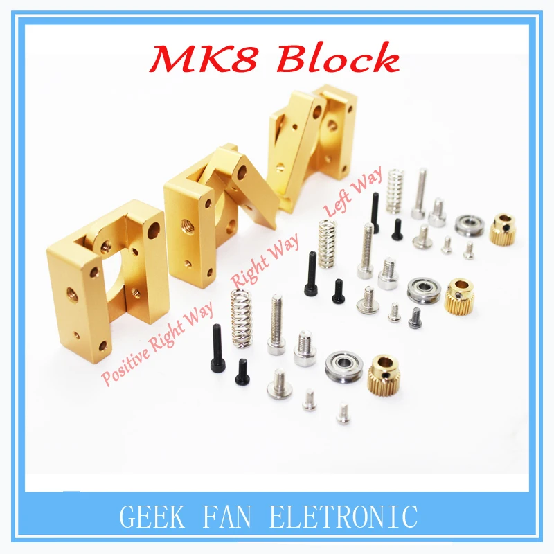  3D Printer MK8 extruder aluminum block DIY kit Makerbot dedicated single nozzle extrusion head aluminum block Free Shipping 