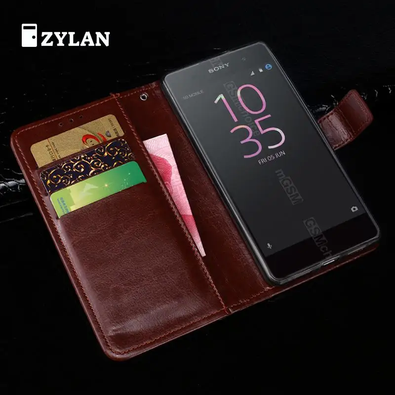 

ZYLAN For Sony Xperia E5 Case Luxury Wallet Leather Case For Sony Xperia E5 F3313 F3311 Flip Protective Phone Bag + Free Gift