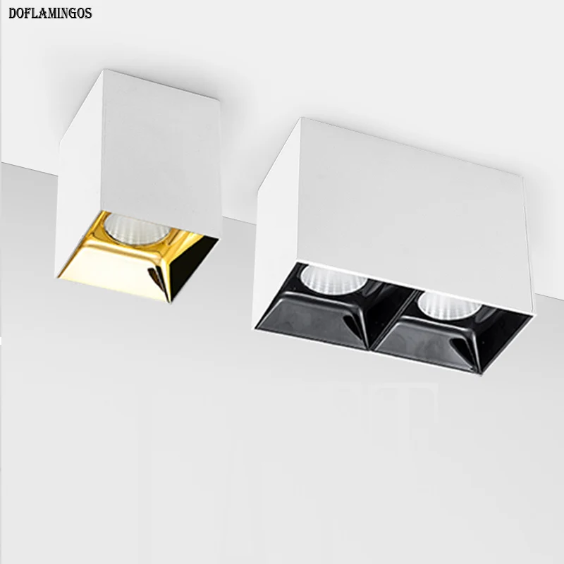 

NEW Fashion Small White square wall mounted LED down light 7W 14W 21W CREE COB spotlight art simple Decorative spotlight