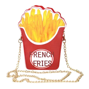 

Unique Cartoon Crossbody Bags for Women Hamburger French Fries Popcorn Shape Shoulder Messenger Bags Handbag(French fries)