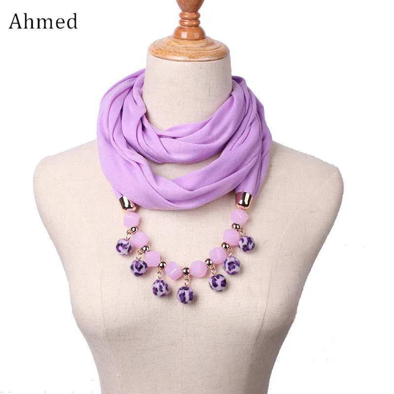Женский шифоновый шарф ожерелье с бусинами в этническом стиле|necklace jewelry|designer