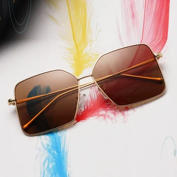 

2019 Summer Style Polygon Oversized Popular Grey Brown Polarized Lenses Sunglasses Men Women Sun Glasses Shopping Party