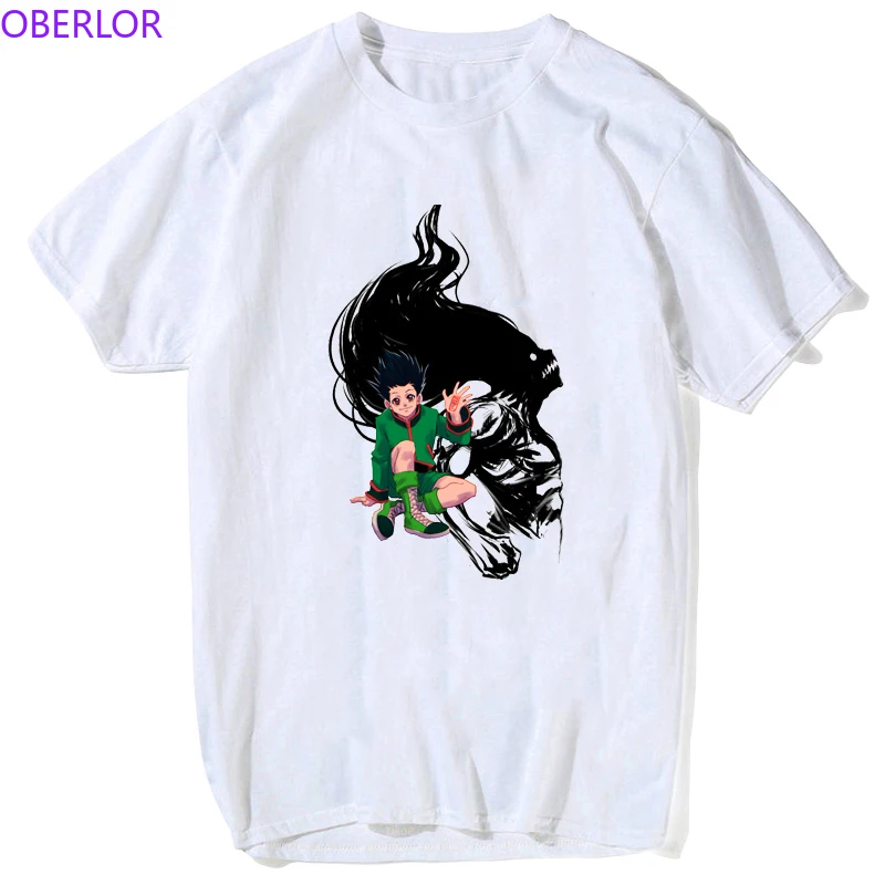 

2019 Creative Fashion Designer Hunter X Hunter T Shirt Men Hipster Tops Anime Printed T-shirt Short Sleeve Tees Simple Camisetas
