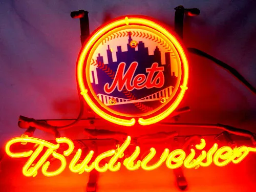 

Custom Business NEON SIGN board For New York NY METS Baseball GLASS Tube BEER BAR PUB Club Shop Light Signs 17*14