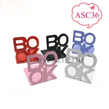 2 шт./пара книги Алфавит образный металлический Подставки для книг из металла Подставки для книг гладить Поддержка Настольный держатель Подставки Офис Студент Книги helf для Книги