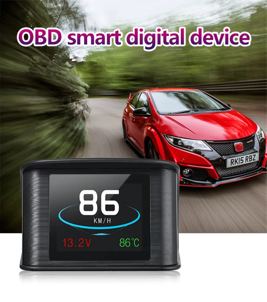 Автомобильный цифровой дисплей OBD2 и EUOBD спидометр датчик температуры бортовой