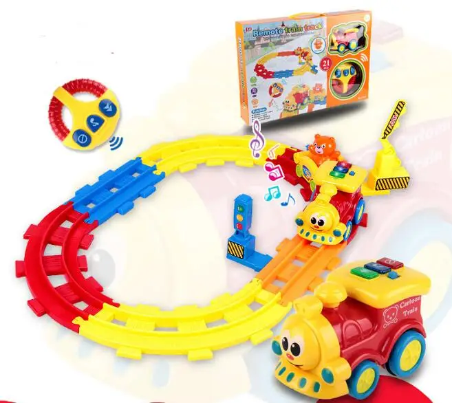 Sound RC Trains Glowing Toys Hobbies Baby Electric Remote Control Track