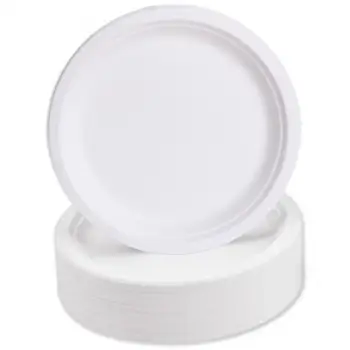 

50Pcs Disposable Biodegradable Round Birthday Cake Dinner Paper Plates DIY Tool