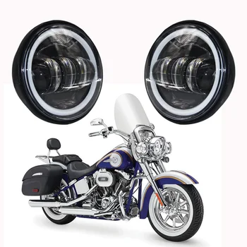 

4 1/2" 4.5 Inch for harley Motorcycle LED Fog Light Passing Auxiliary Lamps White Halo Ring For Harley Touring, Road king