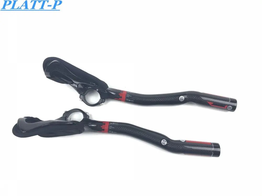 Put Rest Handlebar Bicycle Fiber Carbon PLATT Handlebar Aero Bar TT Carbon Bicycle Handlebar 31.8mm 3 K Red Triathlon Handlebar