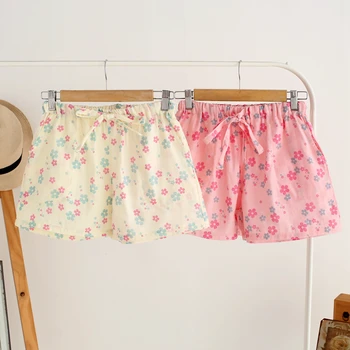 

Womens Cotton Shorts for Women Cute Floral Gauze Cotton Sleep Shorts Summer Sleep Bottoms