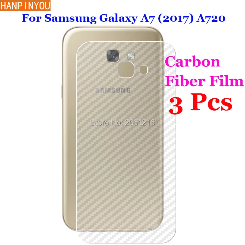 3 Pcs/Lot For Samsung Galaxy A7 2017 A720 5.7&quot 3D Non-slip Clear Carbon Fiber Back Film Screen Protector Protective Sticker | Мобильные