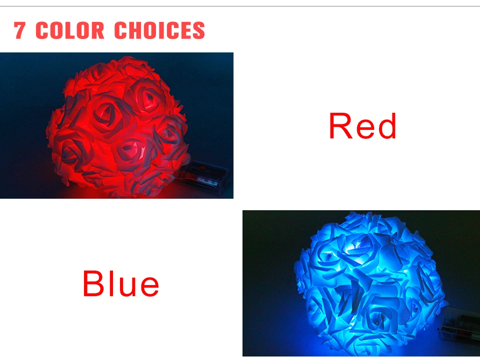 4M Rose LED String Lights AA Battery Powered 1-4 Meters 7 Color  (7)