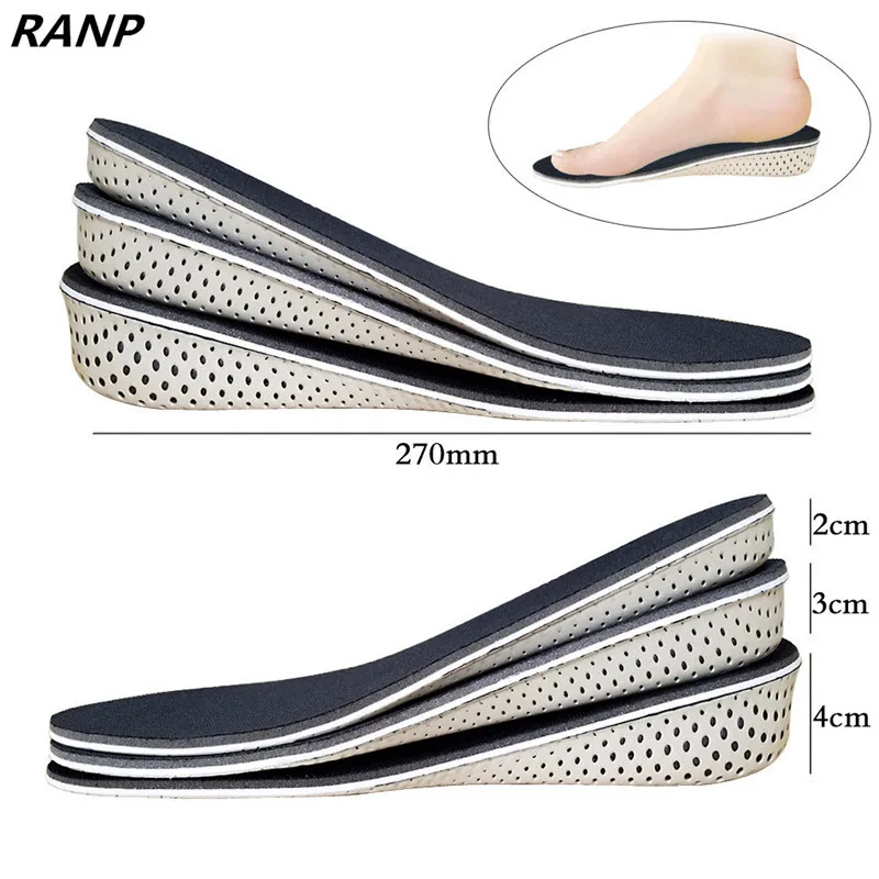 Height Increase Gel Memory Foam Insoles For Men/Women Up Arch Support