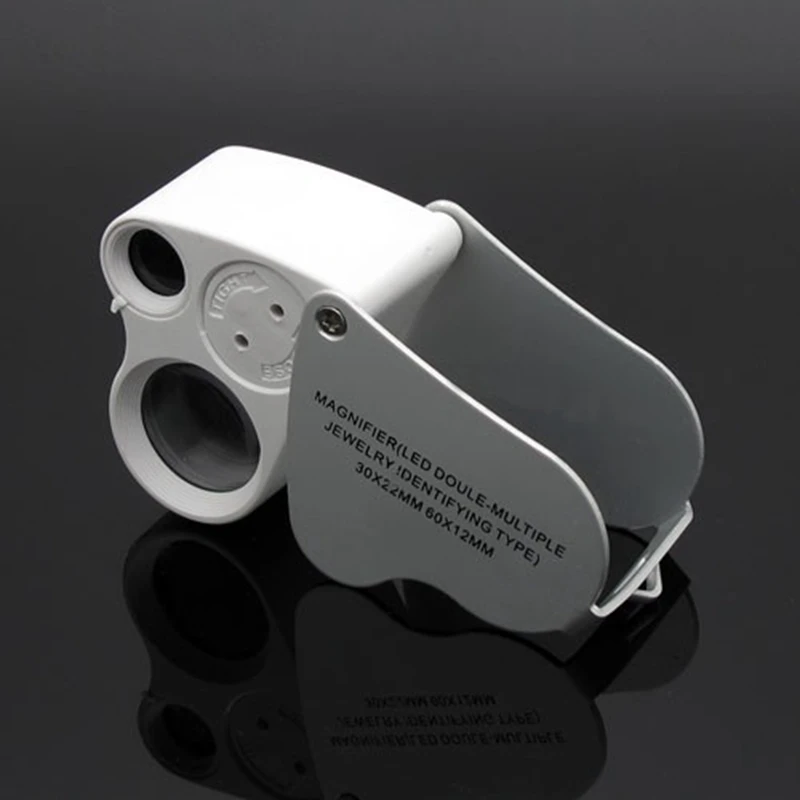Mini Jewelery Loupe Portable LED Double Multiple 30*22mm 60*12mm