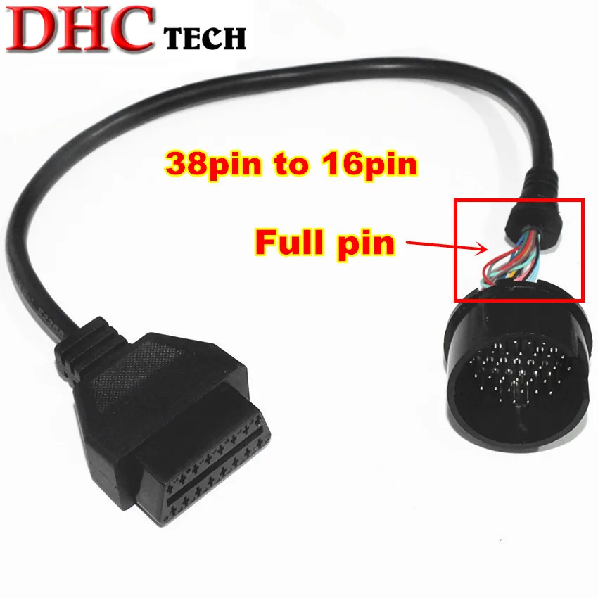 Качественный полный контактный кабель для Merc-ds B-nz OBD2 38pin to 16 Pin подключения сканера диагностики OBDII 38 Pin to 16pin