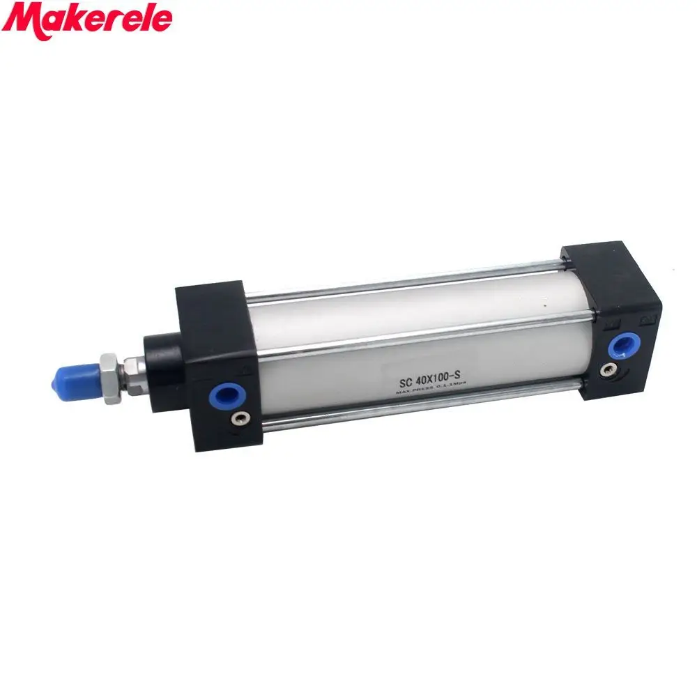 Double Acting Air Cylinder SC40 100 Mini Pneumatic Cylinder 40mm Bore 100mm Stroke Makerelein