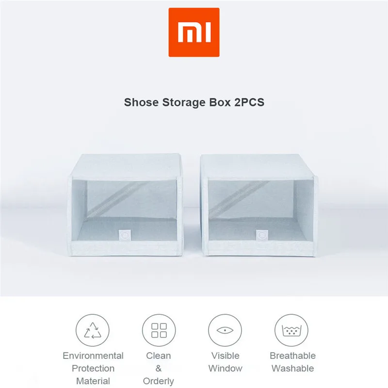 Xiaomi Mi для дома 2 шт. коробка для хранения обуви аккуратный складной органайзер для обуви Экономия места коробка для хранения сумки
