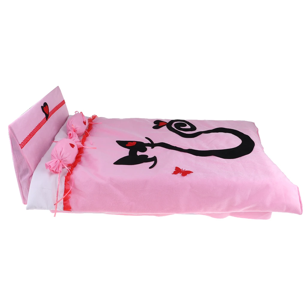 Mini Cardboard Bed Model Bedding Set Mattress Pillows Dolls House Bedroom Furniture for Night Lolita 1/3 BJD Doll Accessory