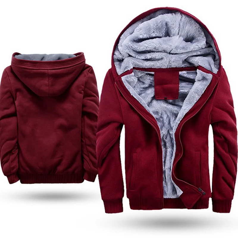 wintermen fleece thick Sweatshirts warm coat jackets hooded hoodies large size big 6XL 7XL 8XL zipp