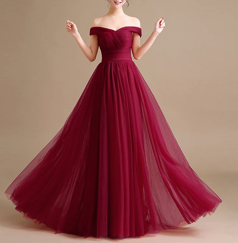 maroon tulle dress