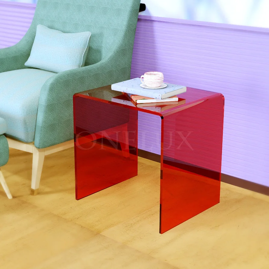 Водопад акриловый случайный диван туалетный столик, Lucite U столы, Perspex боковые столики под ноутбуки-различные цвета