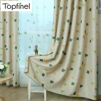 

New Cartoon Diamonds Curtains for Children Kids Baby Room Living Room Boy's Bedroom Blackout Curtains Window Treatments Green