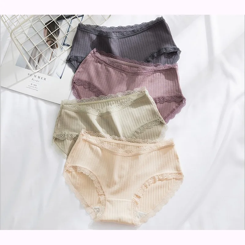 Белье для молодых девушек 6 шт./пакет Новый cotton candy Трусы со средней посадкой
