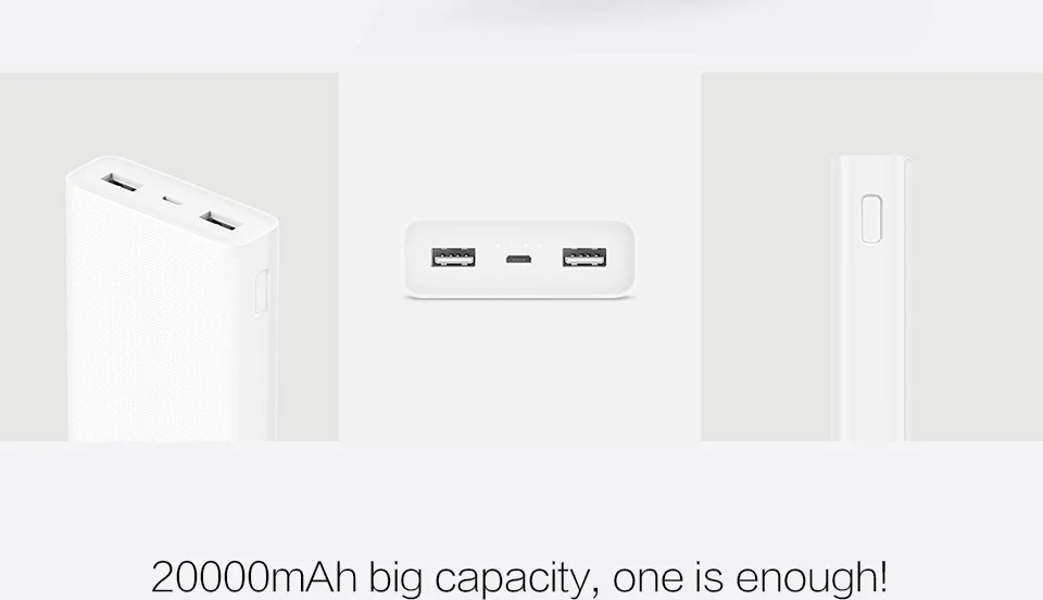 Xiao mi power Bank 20000 мАч 2C портативное зарядное устройство Поддержка QC3.0 Dual USB mi внешний аккумулятор 20000 для мобильных телефонов