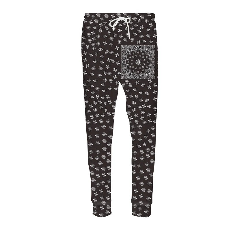  New Casual Harem Pants Men Jogger Trousers Funny Retro Handkerchief Pattern 3D Print Sweat Pantalon