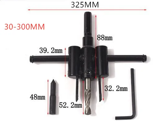 30 мм-300 мм деревообрабатывающее сверло с регулируемым самолетом круглое отверстие пилы Столярный открывалка сплав фрезерные станки Портфолио инструменты - Цвет: 3